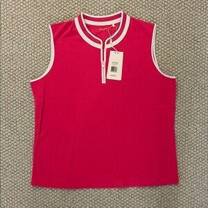 Women's Sleeveless Zip Top - Pink